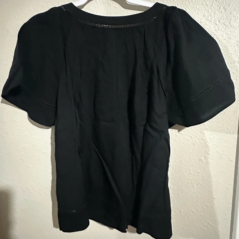 Old Navy Linen Blend Cropped Boho Blouse M NWT - Picture 3 of 3